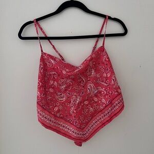 ❤️red bandana style top with bow tied in back. size S